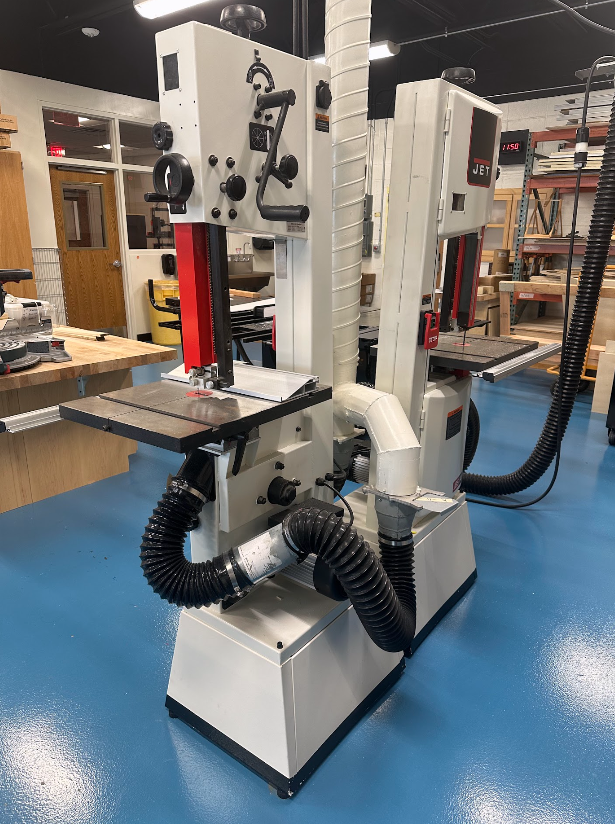 Bandsaw cutting wood